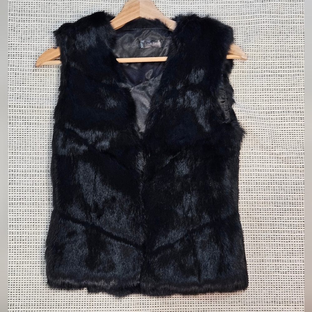 Love Token Genuine Rabbit Fur Vest - Black